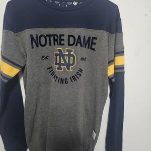 Pressbox Notre Dame Fighting Irish Long Sleeve Tee - Gray and Blue